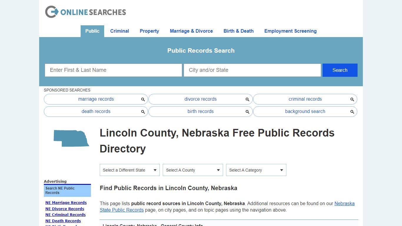 Lincoln County, Nebraska Public Records Directory